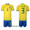 Brasil Thiago Silva 3 Hjemme VM 2022 - Barn Draktsett